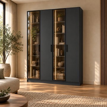 Evara 160 Antrasit İki Reflekte İki Kapaklı LED Kitaplık