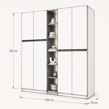 Liora LED MDF Gardırop*