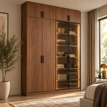 Veyra 160 Çift Askılıklı Reflekte LED’li MDF Gardırop