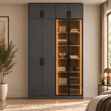 Veyra 160 Çift Askılıklı Reflekte LED’li MDF Gardırop