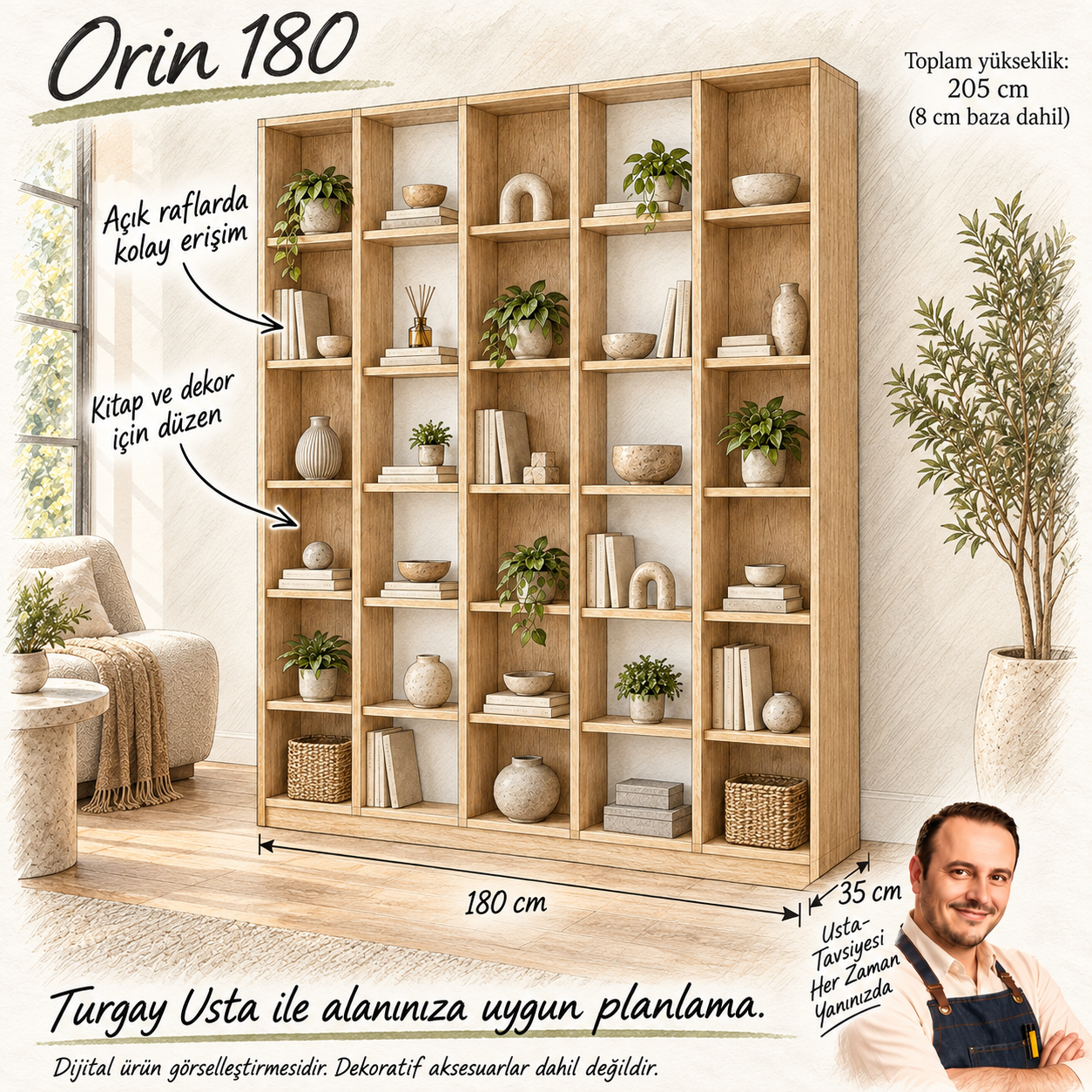 Orin 180 ölçüleri ve Turgay Usta kullanım eskizi