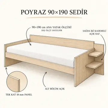 Poyraz 90x190 Sedir