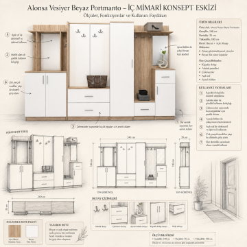 Alonsa Vesiyer Beyaz Portmanto