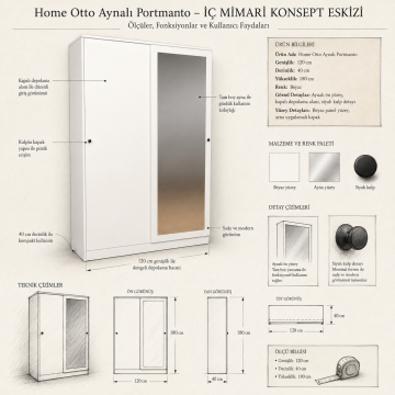 Home Otto Aynalı Portmanto