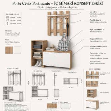 Porte Ceviz Portmanto