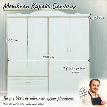 Membran Kapaklı Gardırop