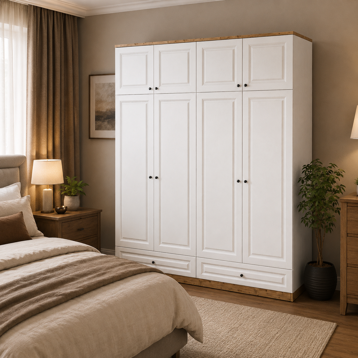 Home Membran 8 Kapaklı 2 Çekmeceli Yüklük Dolap