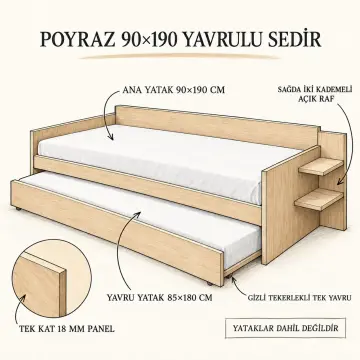Poyraz 90x190 Yavrulu Sedir
