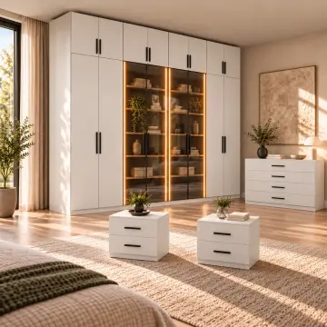 Neriva 320 Reflekte LED’li MDF Yatak Odası Takımı