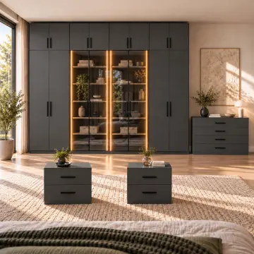 Neriva 320 Reflekte LED’li MDF Yatak Odası Takımı