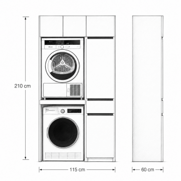 MONOLINE – Çamaşır ve Banyo Depolama Ünitesi*