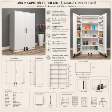 Mix 2 Kapılı Kiler Dolabı