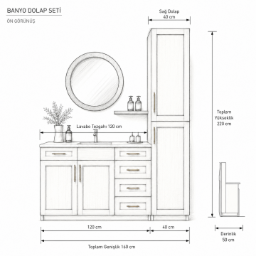 Sage Aura Banyo Dolabı*