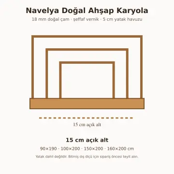 Navelya Doğal Ahşap Karyola