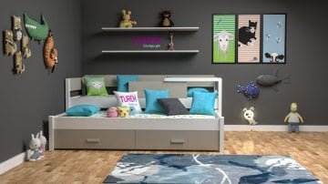 Mocca Doğal Ahşap Alçak Ranza