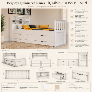 Begonya Çekmeceli Ranza
