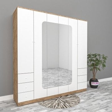 6 Kapılı 6 Çekmeceli Gardırop