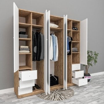 6 Kapılı 6 Çekmeceli Gardırop