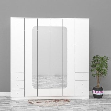 6 Kapılı 6 Çekmeceli Gardırop