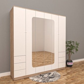 6 Kapılı 6 Çekmeceli Gardırop