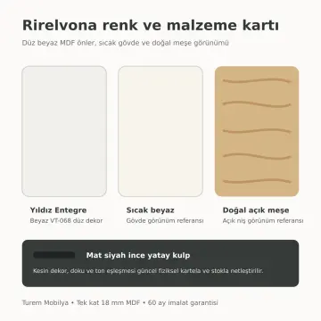 Rirelvona Düz MDF İstifli İki Makineli, Üç Çekmeceli Katlama Nişli, Temizlik ve Askı Dolabı 245 cm