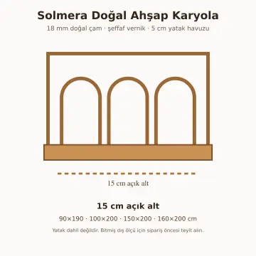 Solmera Doğal Ahşap Karyola