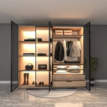 Lagina Reflekte Camlı Gardırop