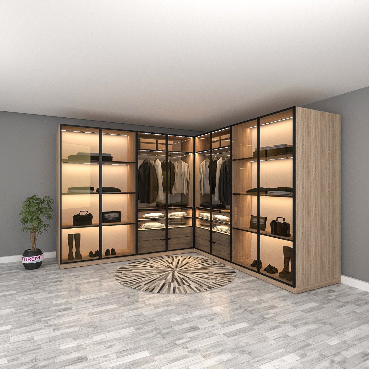 Vega Reflekte Camlı Gardırop