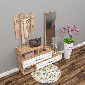 Askılı Aynalı Membran Portmanto