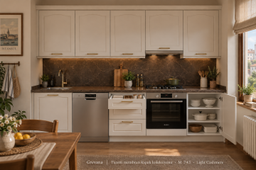 Grevana Membran Düz Mutfak Dolabı – M743 Light Cashmere
