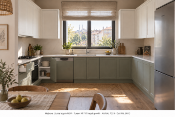 Helyova Lake U Mutfak Dolabı – RAL 7033 / 9010