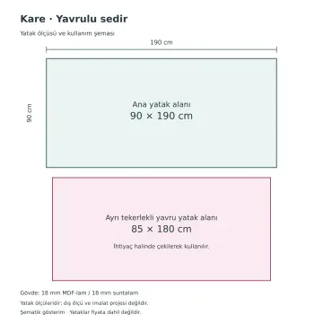 Kare 90x190 Yavrulu Sedir