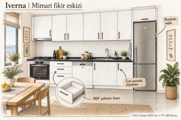 Iverna Beyaz MDF Düz Mutfak Dolabı – Yıldız VT068