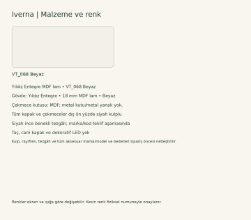 Iverna Beyaz MDF Düz Mutfak Dolabı – Yıldız VT068
