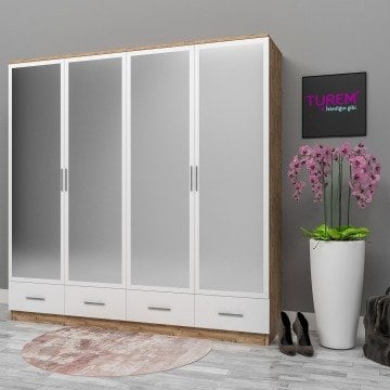 4 Kapılı 4 Çekmeceli Gardrop