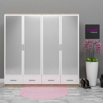 4 Kapılı 4 Çekmeceli Gardrop