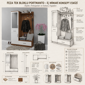 Feza Tek Bloklu Portmanto
