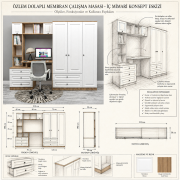 Özlem Dolaplı Membran Çalışma Masası