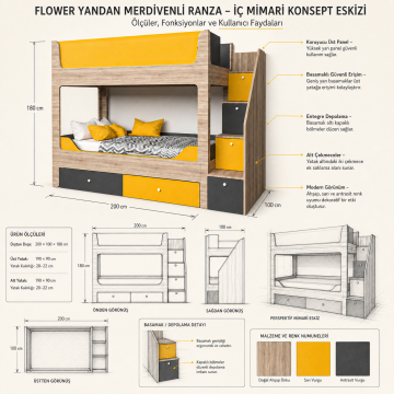 Flower Yandan Merdivenli Ranza
