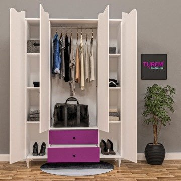 Kızıl 4 Kapılı Gardrop