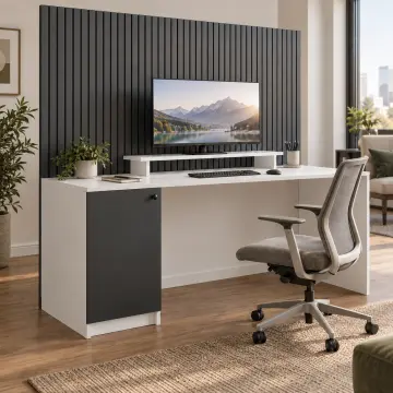 Alven 180 Monitör Raflı Çalışma Masası