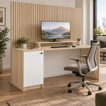 Alven 180 Monitör Raflı Çalışma Masası