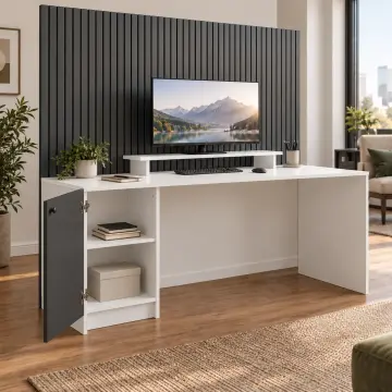 Alven 180 Monitör Raflı Çalışma Masası