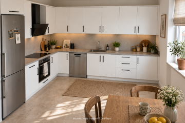 Mavrena Beyaz MDF Sol L Mutfak Dolabı – Yıldız VT068