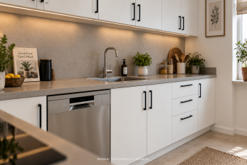 Mavrena Beyaz MDF Sol L Mutfak Dolabı – Yıldız VT068