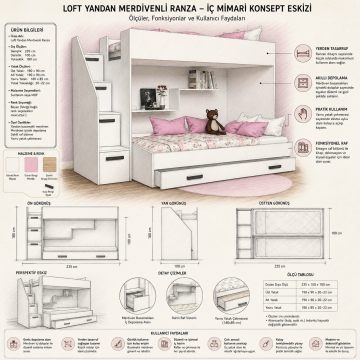 Loft Yandan Merdivenli Ranza