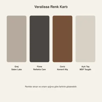 Veralissa 150 cm Çift Reflekte Camlı Kemer Nişli Lake Kahve Köşesi