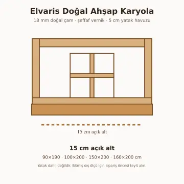 Elvaris Doğal Ahşap Karyola