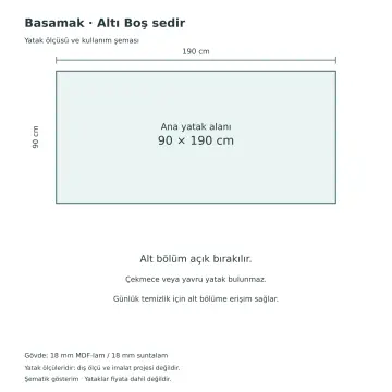 Basamak 90x190 Sedir