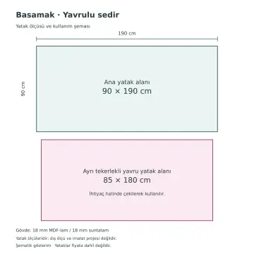Basamak 90x190 Yavrulu Sedir